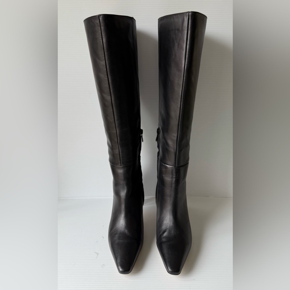 Sam Edelman Leather Boots Sylvia Knee High Black Heeled Boots Women's Size 11 - Picture 3 of 10